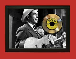 Hank Williams Sr 2 Poster Art Wood Framed 45 Gold Record Display C3