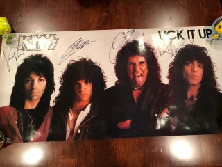 Kiss Lick It Up Poster Originally Autographed By Gene Paul Vinnie Eric
