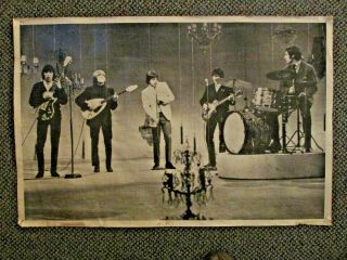 1960s Rolling Stones B & W Rock Poster.  Concert Image / Brian Jones Nr