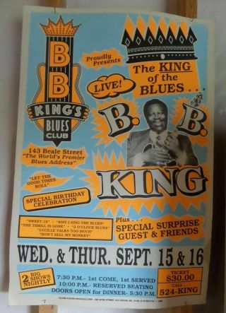 B B King Jazz Great Large Concert Poster Bb King House Of Blues