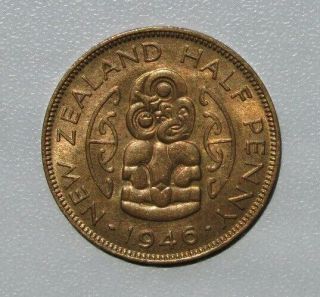 Zealand 1946 Half Penny,  Unc