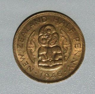 Zealand 1946 Half Penny,  UNC 3