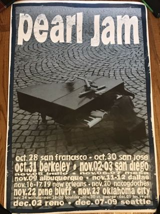 Pearl Jam 1993 Ames Bros West Coast Tour Poster Fall Tour