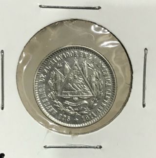 1914 El Salvador 10 Centavos Silver Coin