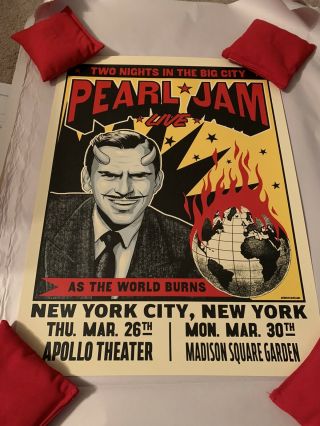 Pearl Jam Poster - York City - Ian Williams - Se - Apollo Msg 2020