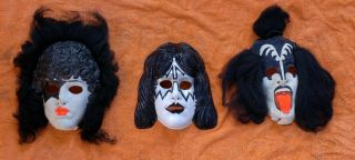 Kiss 1978 Gene Simmons Ace Frehley Paul Stanley Masks Aucion Halloween