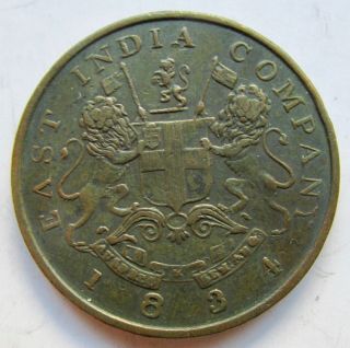 British India,  Bombay Presidency,  1834 Copper 1/2 Anna
