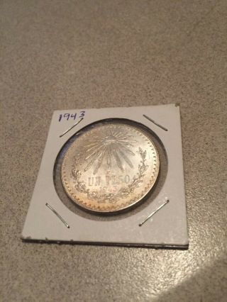 Silver One Peso Mexico 1943