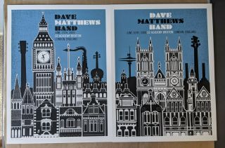 Dave Matthews Band Dmb Poster Set 6/25/09 6/26/09 O2 Academy Brixton London Uk