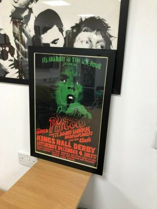 Framed Folded Sex Pistols Anarchy In The Uk Gig Double Sided Punk Poster