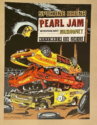 Pearl Jam Poster Spokane 2013 Show Edition Art By Faile