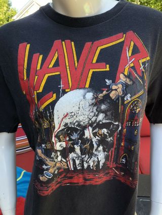 1988 Slayer “world Sacrifice Tour” Shirt Xl Exodus Megadeth Anthrax Metallica Og