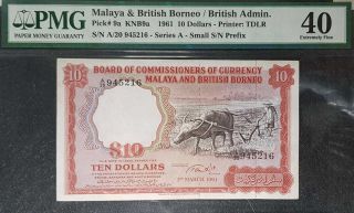 Pmg 40,  1961 Malaya/british Borneo/british Admin 10 Dollars (, Free1 Note) 10639