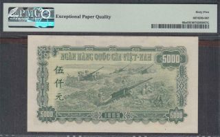 Vietnam,  National Bank 5000 Dong Banknote P - 66a 1953 UNC PMG 65 EPQ 2