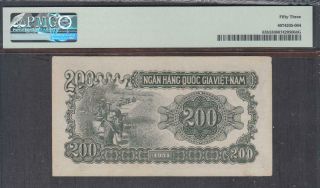 Vietnam,  National Bank 200 Dong Banknote P - 63b 1951 UNC PMG 53 2