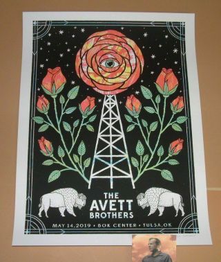 Avett Brothers Kat Lamp Tulsa Poster Print Signed Numbered Art Ap 2019