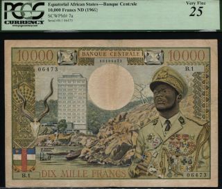 Tt Pk 7a Nd Equatorial African States 10000 Francs Pcgs 25 Highest Denomination