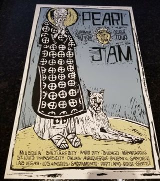 Pearl Jam Poster 1998 Yield Summer Tour