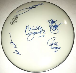 Big Audio Dynamite Real Hand Signed 14 " Drumhead By All 5 Mick Jones Clash