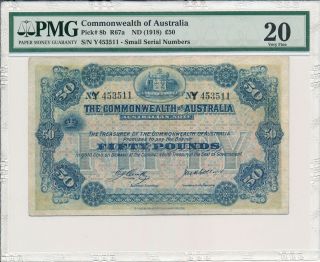 The Treasurer Of The Commonwealth Of Australia 50 Pound Nd (1918) Pmg 20