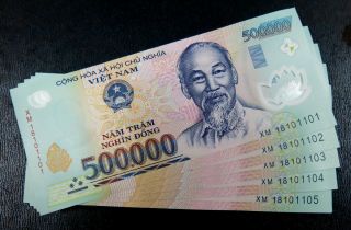 Vietnam 10 Million Dong = 500,  000$ X 20 Notes,  Uncirculated Notes Fast