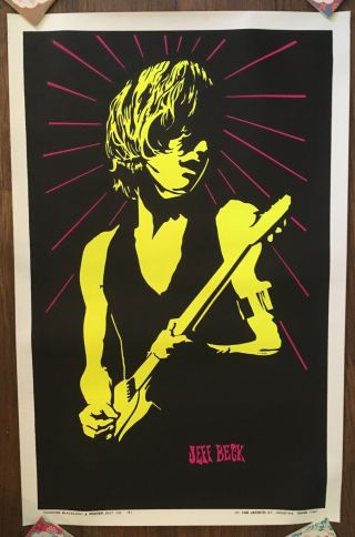 Jeff Beck Blacklight Poster (c) 1969 Yardbirds Led Zeppelin Rod Stewart Faces