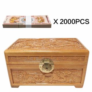2000pcs One Hundred Quintillion Chinese Dragon Note Un - Currency With Wooden Box