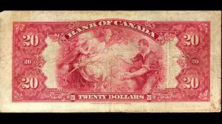 1935 Bank Of Canada 20$ English A135402 - F/VF - Small Corner Missing 2