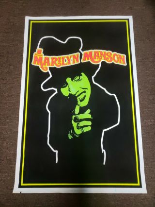 Marilyn Manson Rare 1996 Flocked Blacklight Poster