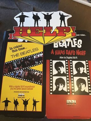 The Beatles 1980’s Video Store Large Cardboard Display Cond W/ Box