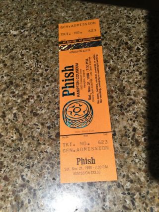 Phish Ticket Stub Ptbm Hampton Va 1998 11/21/98 Comes Alive Saturday