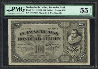 Netherlands Indies 100 Gulden 1930 Au/unc J.  P.  Coen Indonesia P73 Ht07609
