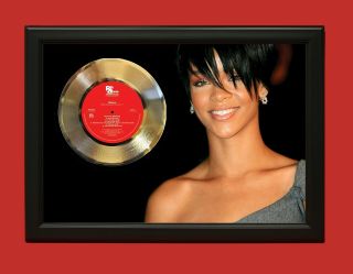 Rihanna Poster Art Wood Framed 45 Gold Record Display C3
