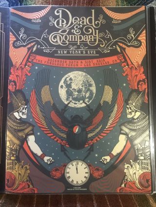 Dead & Company Poster Years Eve L.  A.  Forum - Helton Ae/50 Signed/ Scarab Gd