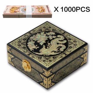 1000pcs One Hundred Quintillion Dragon Note In Black Wooden Box Uncurrency Note