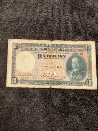 Straits Settlements 1935,  10 Dollars