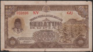 Indonesia 100 Rupiah 1948 Ori,  G,  Pick 34 / H - 211