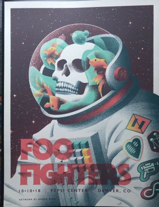 Foo Fighters S/n Concert Poster Denver M/nm