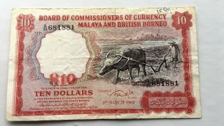 1961 Malaya/british Borneo/british Admin 10 Dollars