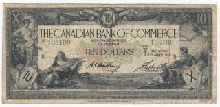 1917 Canadian Bank Of Commerce $10 - Ch 75 - 16 - 02 - 06 - White Background