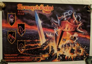 Armored Saint Raising Fear 1987 Chrysalis Label Record Store Promo Poster