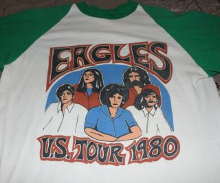 Eagles - Vintage 1980 The Long Run U.  S.  Tour Jersey/t - Shirt L 42 - 44