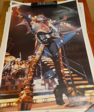 Vintage 1977 Kiss Poster Gene Simmons Aucoin/boutwell 22x 34