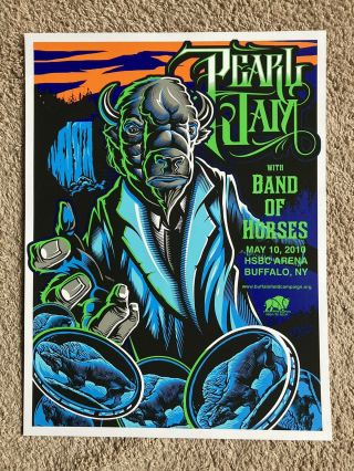 Pearl Jam Official Concert Poster May 10 2010 Buffalo Ny Band Of Horses Maxx242