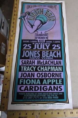 1997 Rock Concert Poster Lilith Fair Fiona Apple Mark Arminski Signed Rare