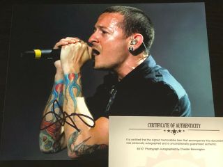 Chester Bennington - Linkin Park - Autographed 8x10 Photo,  Hand Signed,