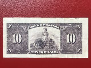 1935 BANK OF CANADA $10 BANKNOTE - & CRISP VF, 2