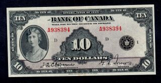 1935 Bank Of Canada 10 Dollar Bill