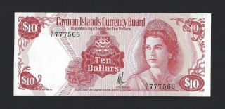 1974 Cayman Islands $10 Dollars Unc,  P - 7a A/1 Prefix,  Popular Qeii Note
