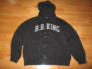 Crew B.  B.  King Of The Blues Twilled Stitched Zippered (xl) Hooded Sweatshirt Gry